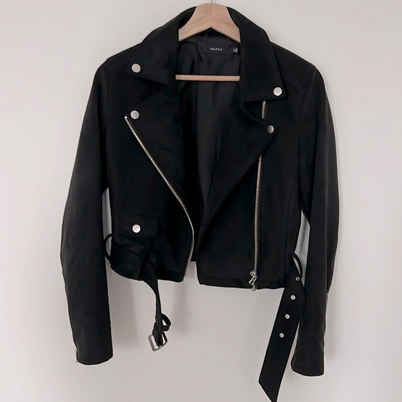 Aritzia Jackets & Blazers - Aritzia Talula Black Faux Suede Moto Jacket XS